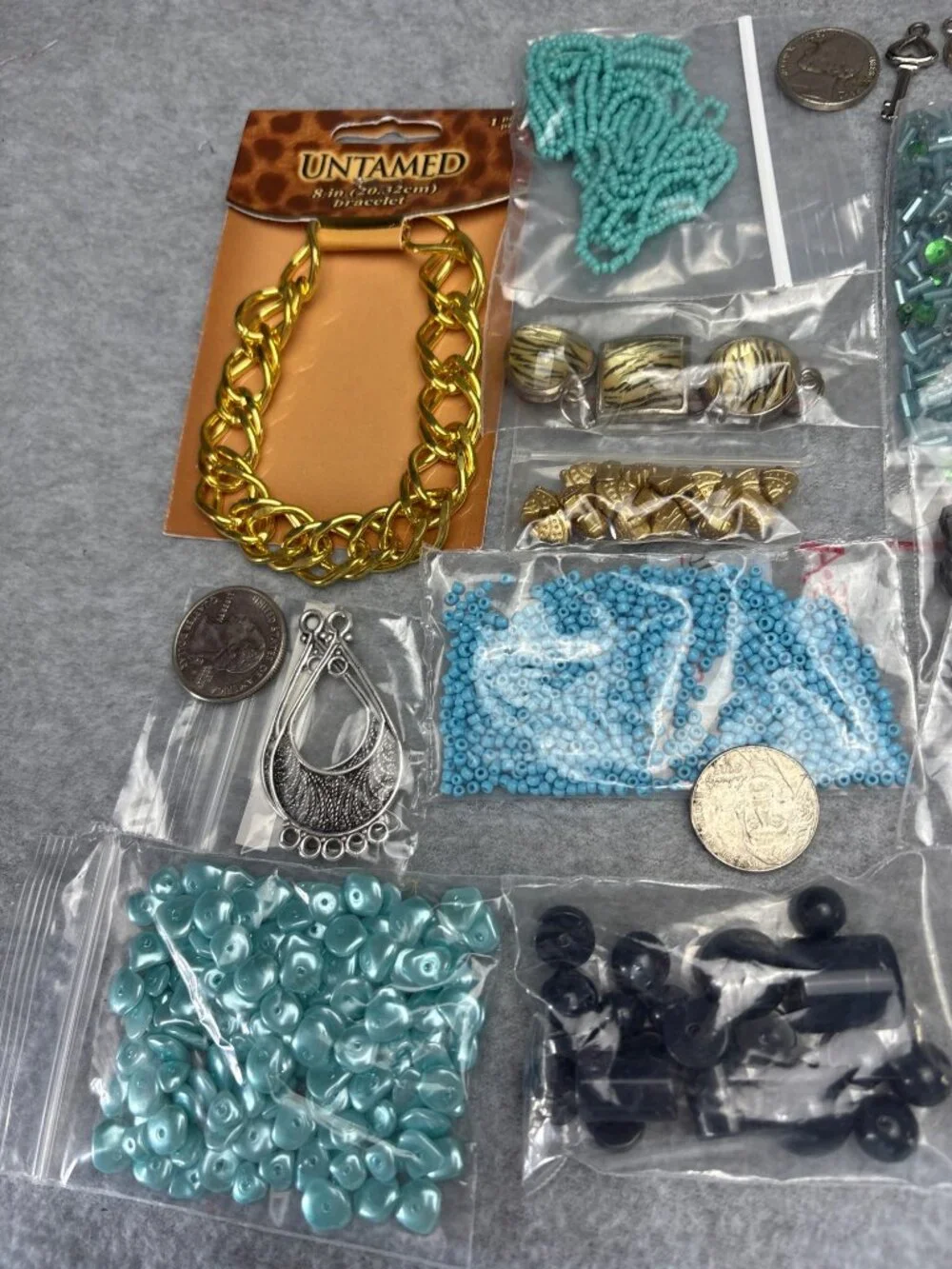Assorted Beads & Charms Jewelry Making Kit Chain Jewelry Findings